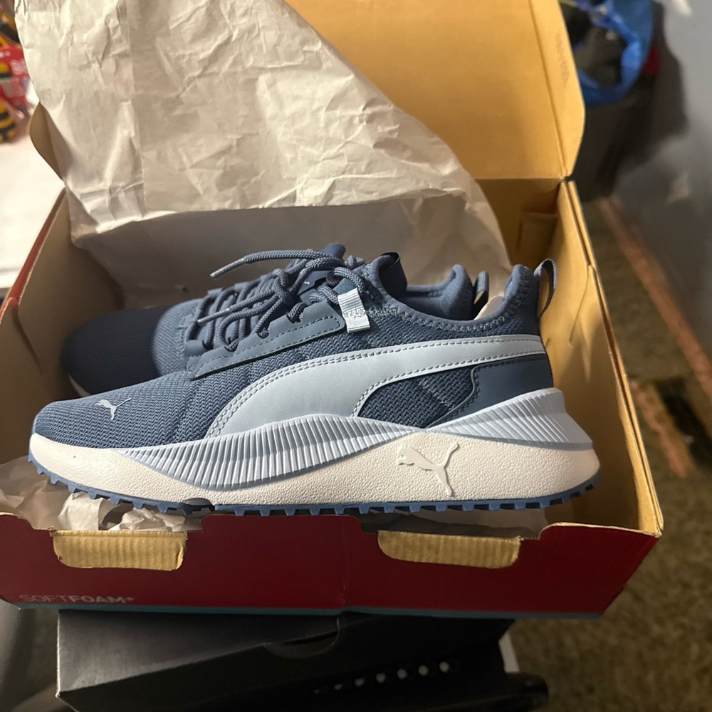 Puma Navy and White Athletic Shoes